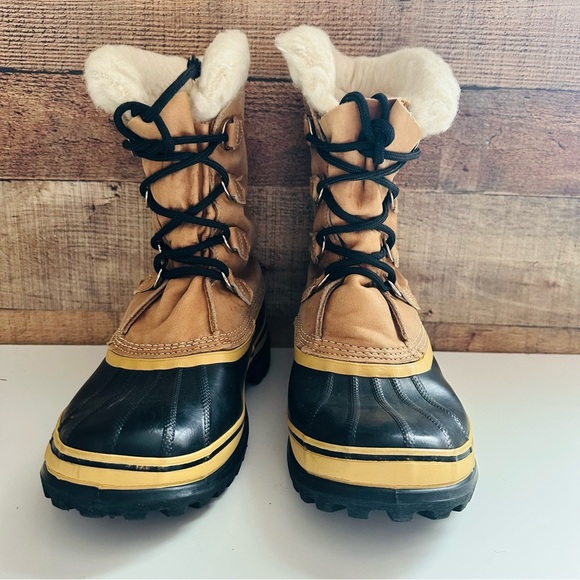 Sorel Caribou Waterproof Winter Boots - Tan and Black - Picture 3 of 9